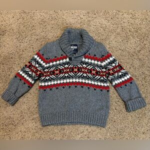 OshKosh B’gosh Gray, Red and White Sweater. Size 24 months.